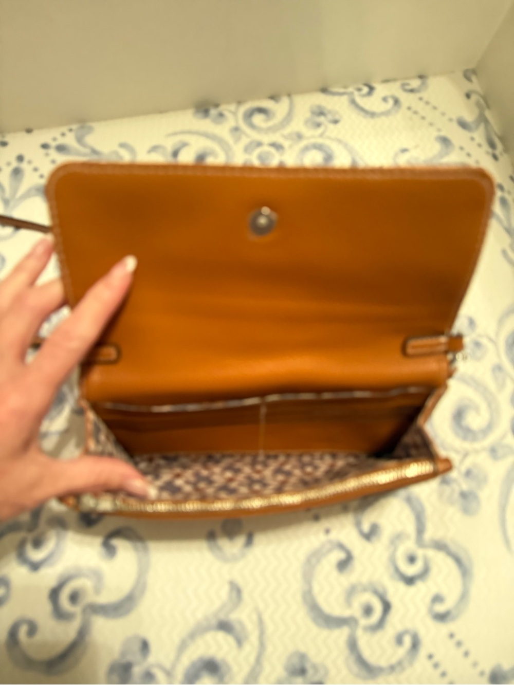 Vera Bradley Tan Leather-Look Wristlet Clutch
